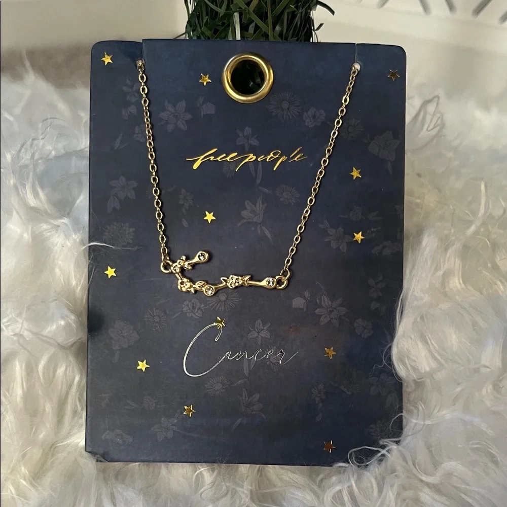 Free People Gold Astrology Necklace in Cancer - Picture 1 of 6
